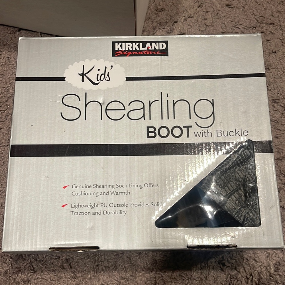 Brand new in box kids black sheepskin boots